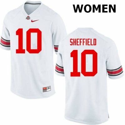 Women's Ohio State Buckeyes #10 Kendall Sheffield White Nike NCAA College Football Jersey Top Quality WCO1344JD